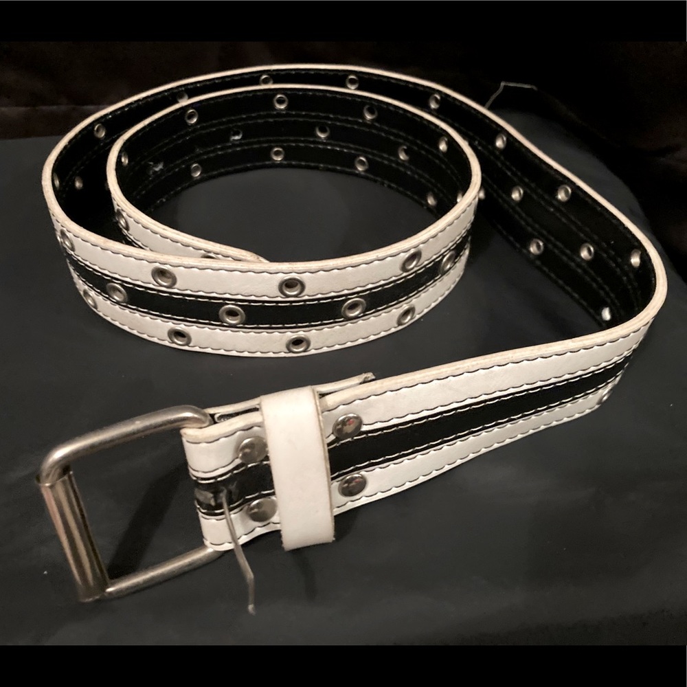 Black & White Striped Belt Raiders Fan Zebra Mime